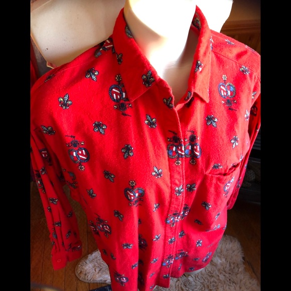 Diane Von Furstenberg Tops - Flannel Diane Von Furstenburg Red Vintage Shirt
